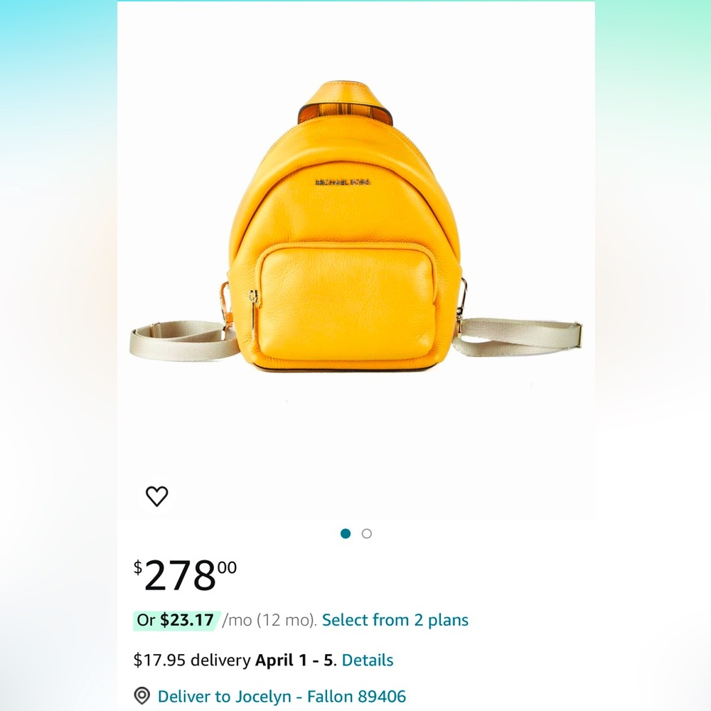 MICHAEL KORS Erin mini leather mustard backpack slingbag